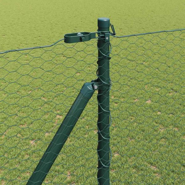 Sechseckzaun mit Pfosten 25 x 1,6 m PVC-beschichteter Stahl