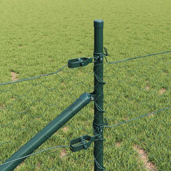 Sechseckzaun mit Pfosten 100 x 0,5 m PVC-beschichteter Stahl