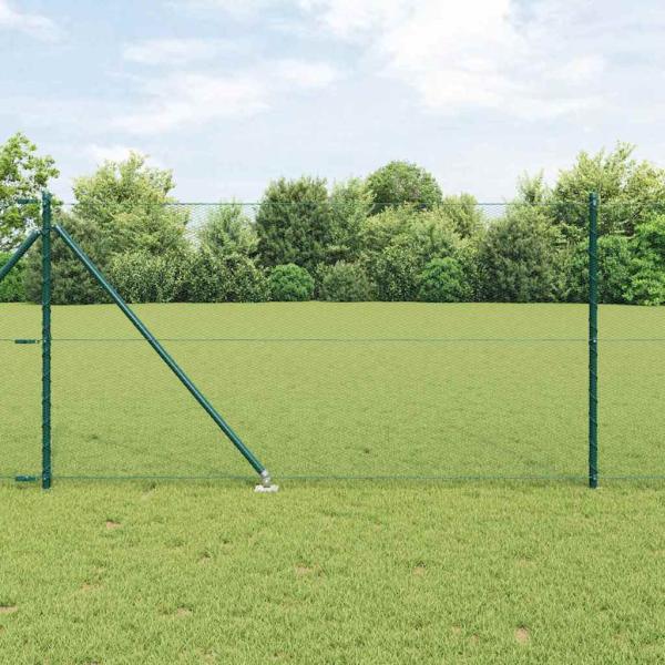 ARDEBO.de - Sechseckzaun mit Pfosten 100 x 1 m PVC-beschichteter Stahl Grün