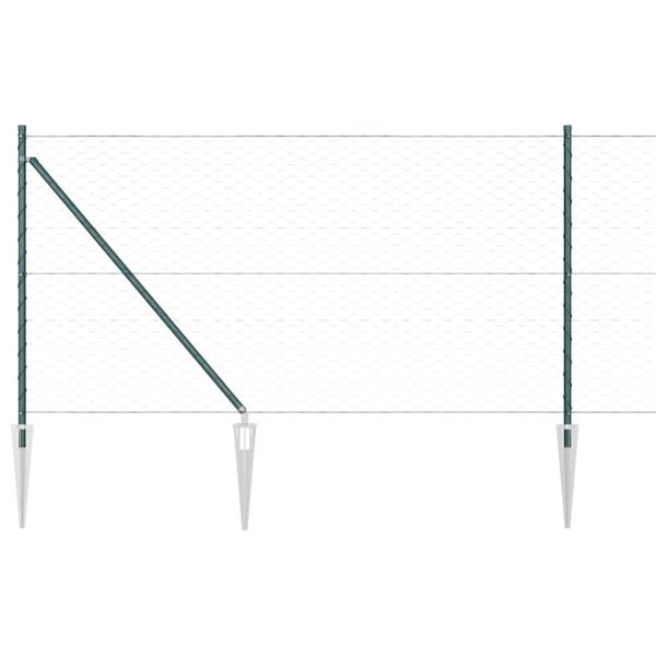 Sechseckzaun mit Pfosten 100 x 1 m PVC-beschichteter Stahl Grün
