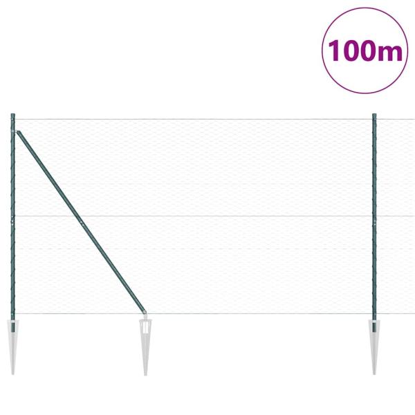 Sechseckzaun mit Pfosten 100 x 1,6 m PVC-beschichteter Stahl