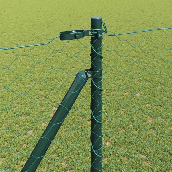 Sechseckzaun mit Pfosten 100 x 1,6 m PVC-beschichteter Stahl