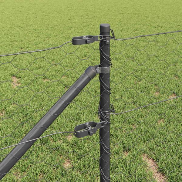 Sechseckzaun mit Pfosten 10 x 0,6 m PVC-beschichteter Stahl