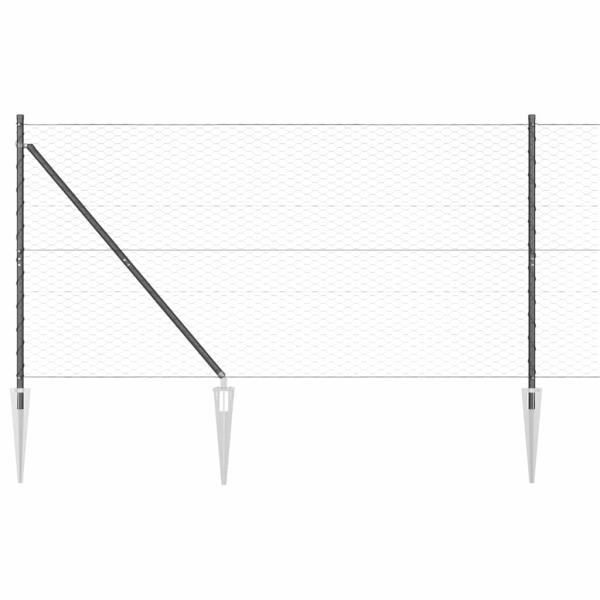 Sechseckzaun mit Pfosten 50 x 1,2 m PVC-beschichteter Stahl