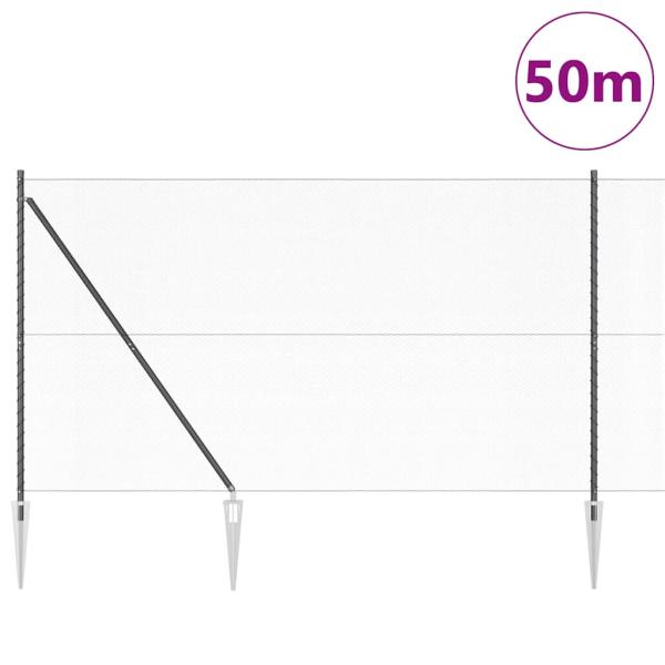 Sechseckzaun mit Pfosten 50 x 1,6 m PVC-beschichteter Stahl