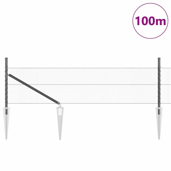 Sechseckzaun mit Pfosten 100 x 0,4 m PVC-beschichteter Stahl