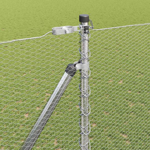 Sechseckzaun mit Pfosten 25 x 1,6 m Verzinkter Stahl Silber