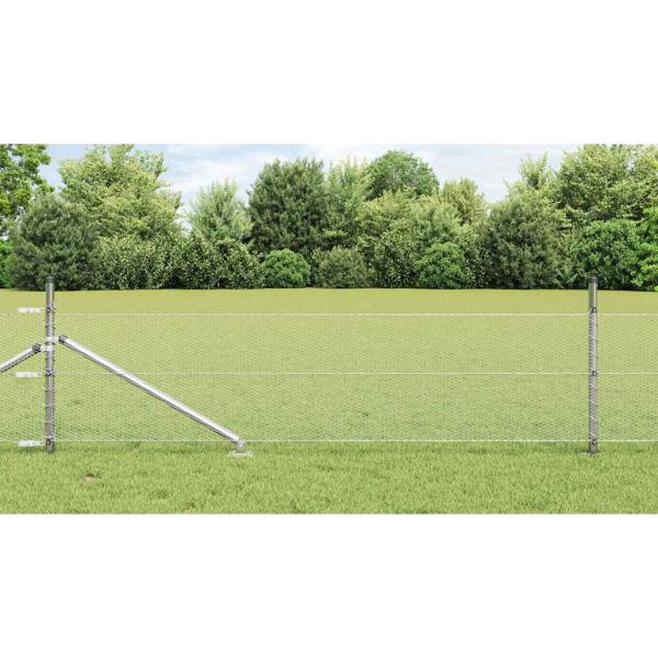 ARDEBO.de - Sechseckzaun mit Pfosten 50 x 0,4 m Verzinkter Stahl Silber