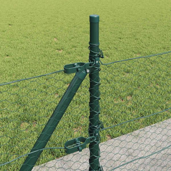 Sechseckzaun mit Betonsockel 10 x 0,4 m PVC-beschichteter Stahl