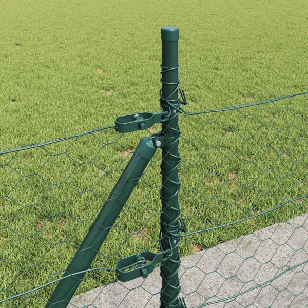 Sechseckzaun mit Betonsockel 10 x 0,5 m PVC-beschichteter Stahl