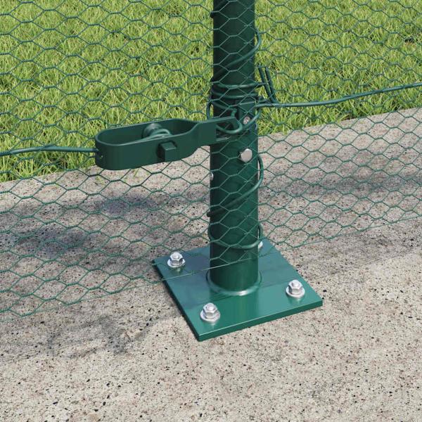 Sechseckzaun mit Betonsockel 10 x 1 m PVC-beschichteter Stahl