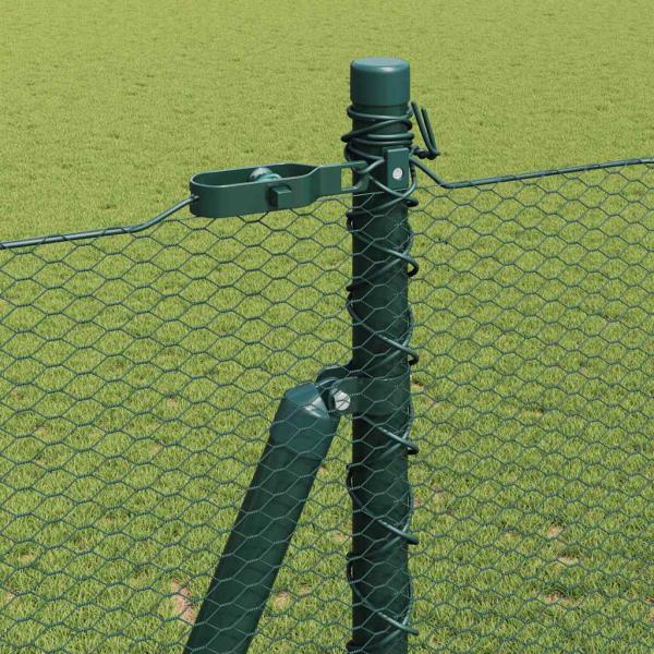 Sechseckzaun mit Betonsockel 10 x 1,4 m PVC-beschichteter Stahl