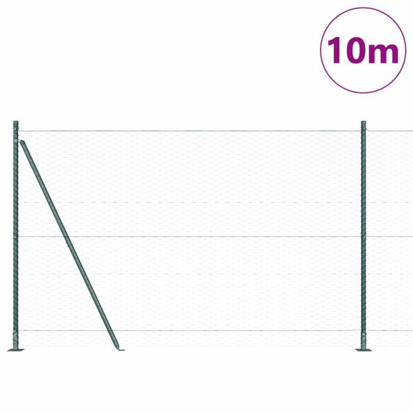 Sechseckzaun mit Betonsockel 10 x 1,5 m PVC-beschichteter Stahl