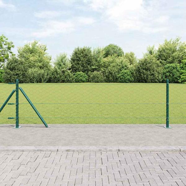 ARDEBO.de - Sechseckzaun mit Betonsockel 25 x 0,6 m PVC-beschichteter Stahl