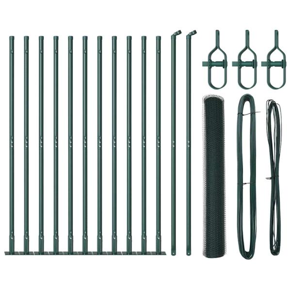 Sechseckzaun mit Betonsockel 25 x 0,8 m PVC-beschichteter Stahl