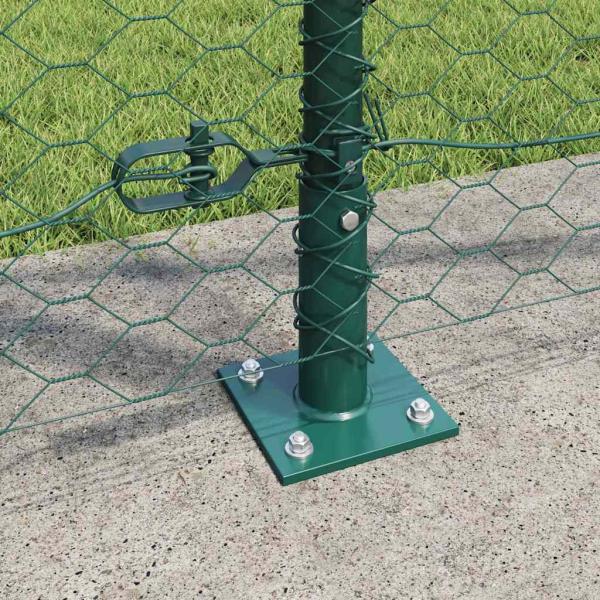 Sechseckzaun mit Betonsockel 25 x 1,2 m PVC-beschichteter Stahl
