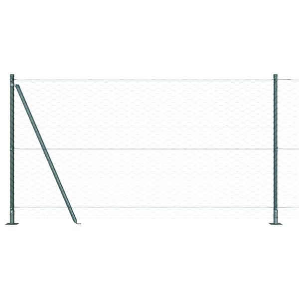 Sechseckiger Zaun mit Betonfundament 25 x 1,2 m Grün Netz