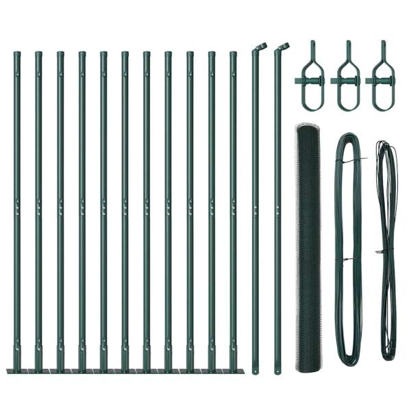 Sechseckzaun mit Betonsockel 25 x 1,5 m PVC-beschichteter Stahl