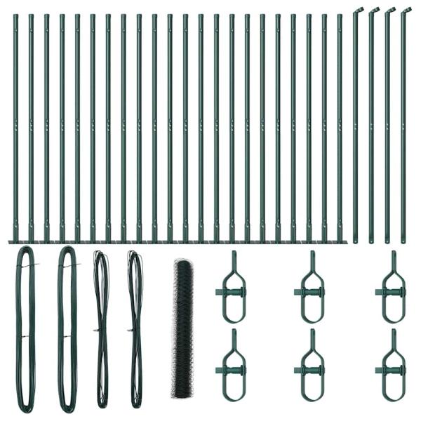 Sechseckzaun mit Betonsockel 50 x 1,2 m PVC-beschichteter Stahl