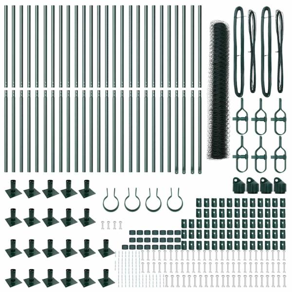 Sechseckzaun mit Betonsockel 50 x 1,2 m PVC-beschichteter Stahl