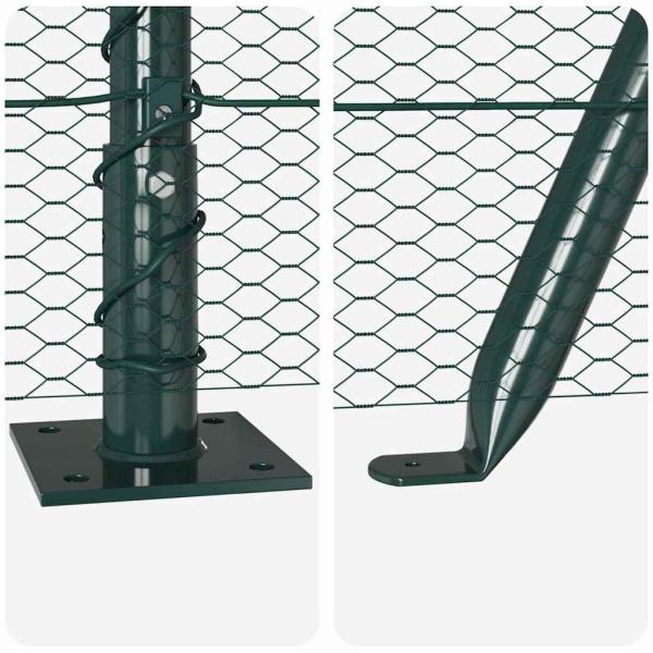 Sechseckzaun mit Betonsockel 50 x 1,4 m PVC-beschichteter Stahl