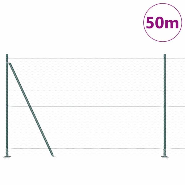 Sechseckzaun mit Betonsockel 50 x 1,6 m PVC-beschichteter Stahl