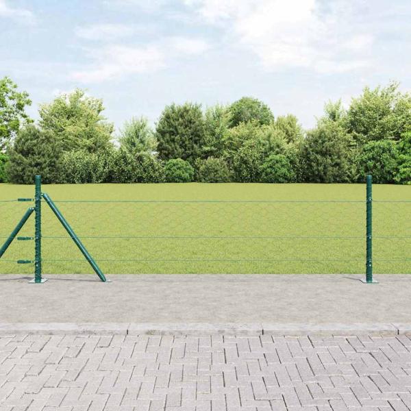 ARDEBO.de - Sechseckzaun mit Betonsockel 100 x 0,4 m Grün Netz