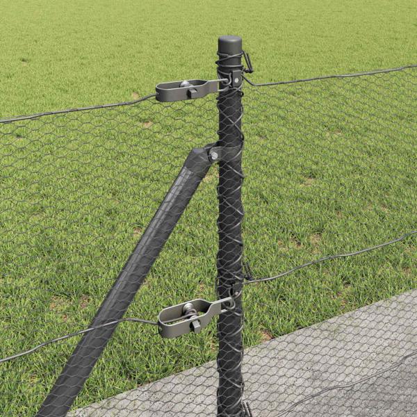 Sechseckzaun mit Betonsockel 25 x 0,6 m PVC-beschichteter Stahl