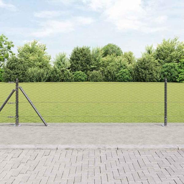 ARDEBO.de - Sechseckzaun mit Betonsockel 50 x 0,6 m PVC-beschichteter Stahl