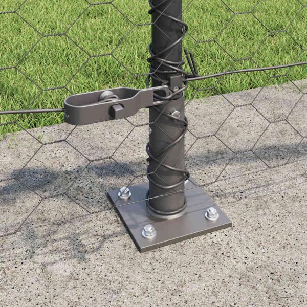 Sechseckzaun mit Betonsockel 50 x 0,6 m PVC-beschichteter Stahl