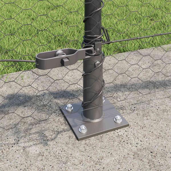 Sechseckzaun mit Betonsockel 100 x 0,6 m Grau Netz