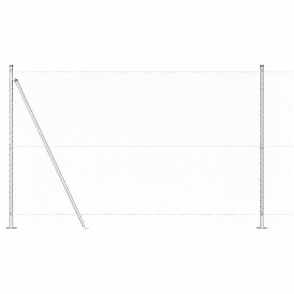 Sechseckzaun mit Betonsockel 25 x 1,4 m Verzinkter Stahl Silber