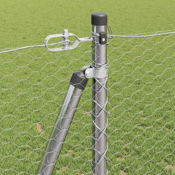 Sechseckzaun mit Betonsockel 100 x 1,2 m Verzinkter Stahl Netz