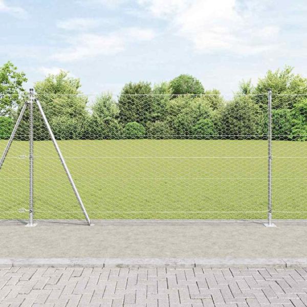 ARDEBO.de - Sechseckzaun mit Betonsockel 100 x 1,2 m Verzinkter Stahl Netz