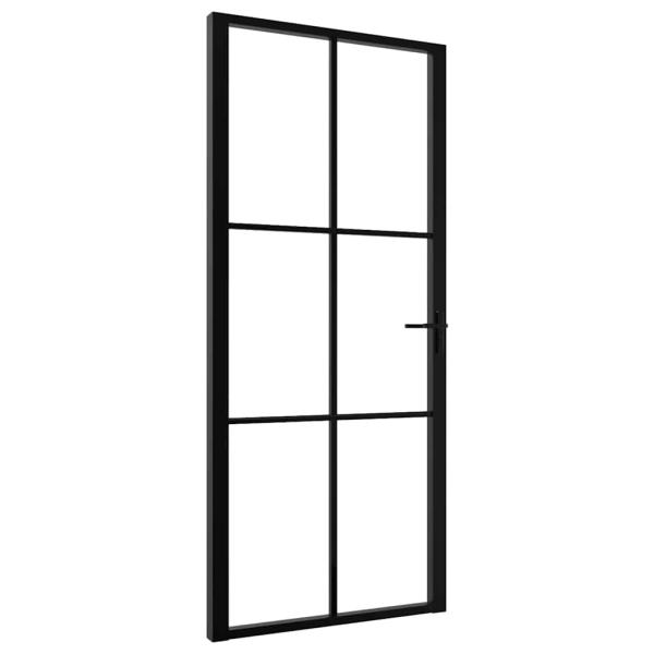 Innentür ESG Glas und Aluminium 93x201,5 cm Schwarz