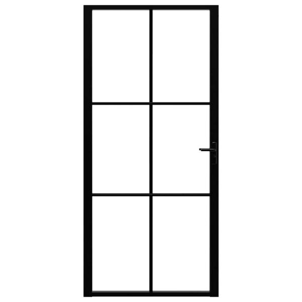 Innentür ESG Glas und Aluminium 93x201,5 cm Schwarz