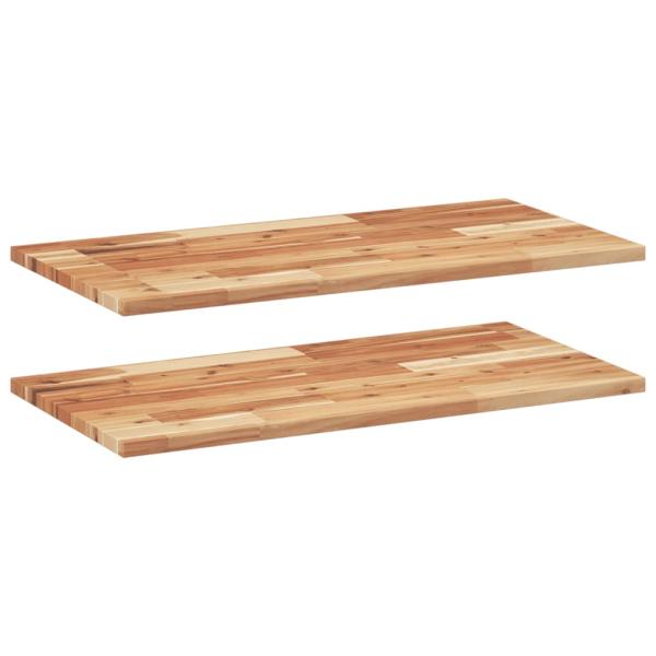 Schweberegale 2 Stk. 100x40x2 cm Massivholz Akazie Ölbehandelt