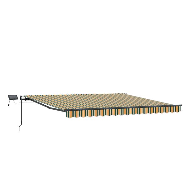 Einziehbare Markise Grün und Gelb 450 x 300 cm Stoff