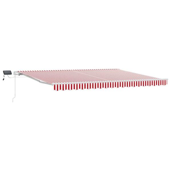 Ausziehbare Markise Rot und Weiß 450 x 350 cm