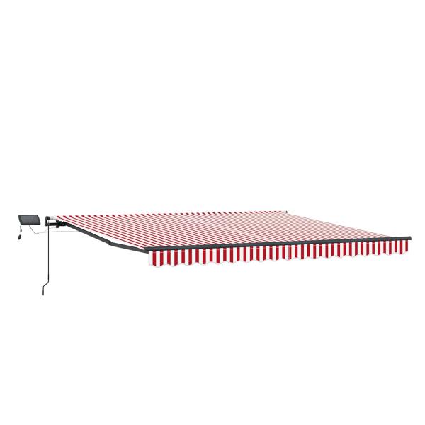 Einziehbare Markise Rot und Weiß 450 x 350 cm Stoff