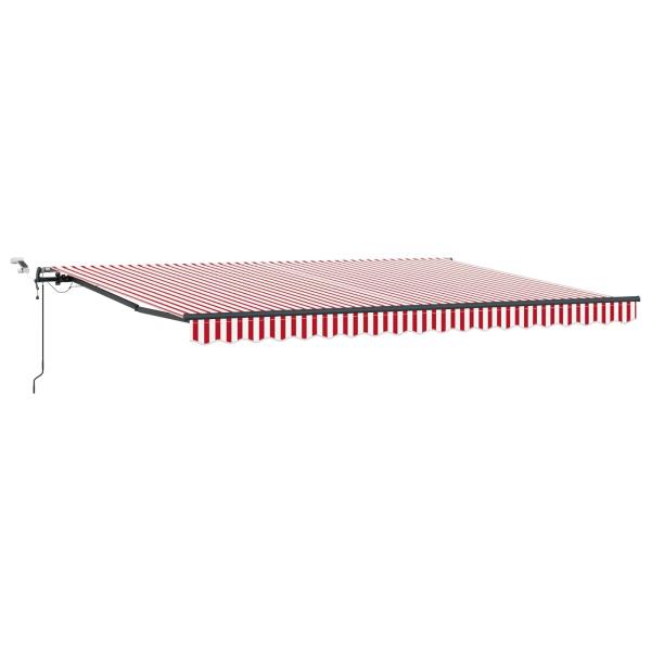 Ausziehbare Markise Rot und Weiß 450 x 350 cm Polyester