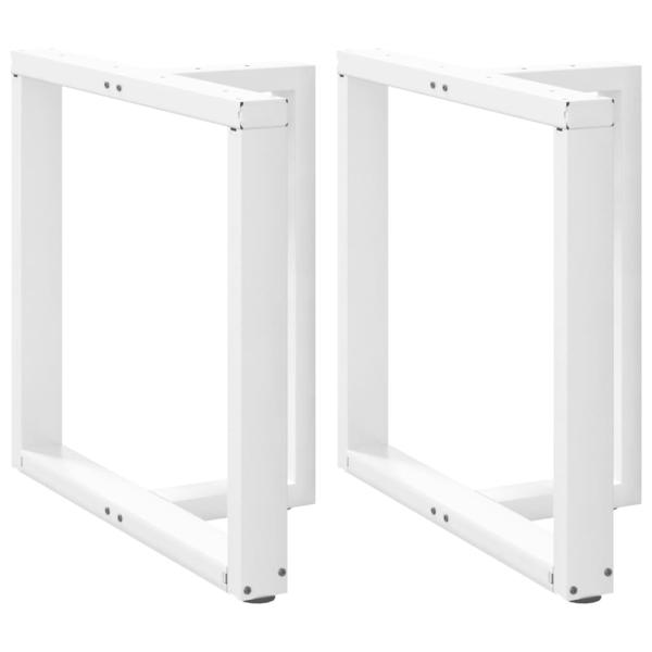 Esstischbeine T-Form 2 Stk. Weiß 80x35x(72-73) cm Stahl