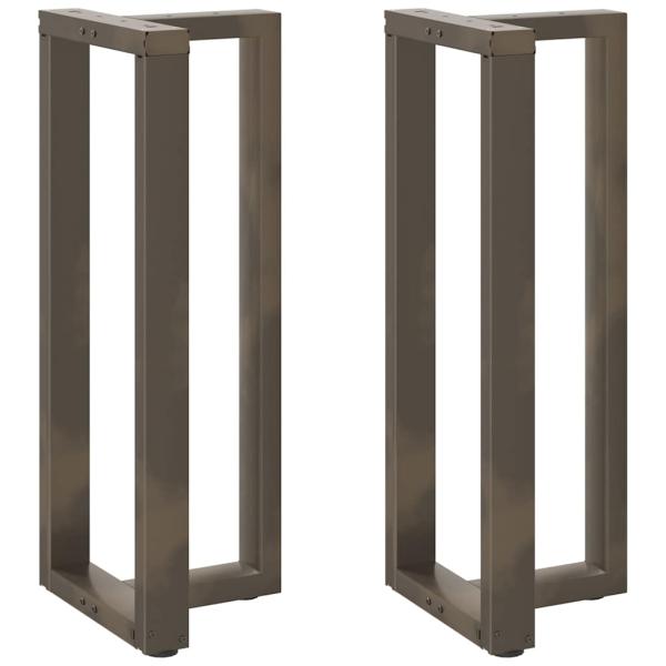 ARDEBO.de - Bartischbeine T-Form 2 Stk. Naturstahl 40x35x(100-101) cm Stahl