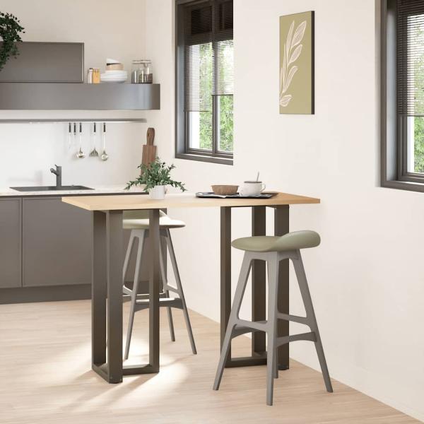 Bartischbeine T-Form 2 Stk. Naturstahl 40x35x(100-101) cm Stahl