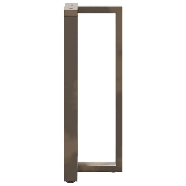 Bartischbeine T-Form 2 Stk. Naturstahl 40x35x(100-101) cm Stahl