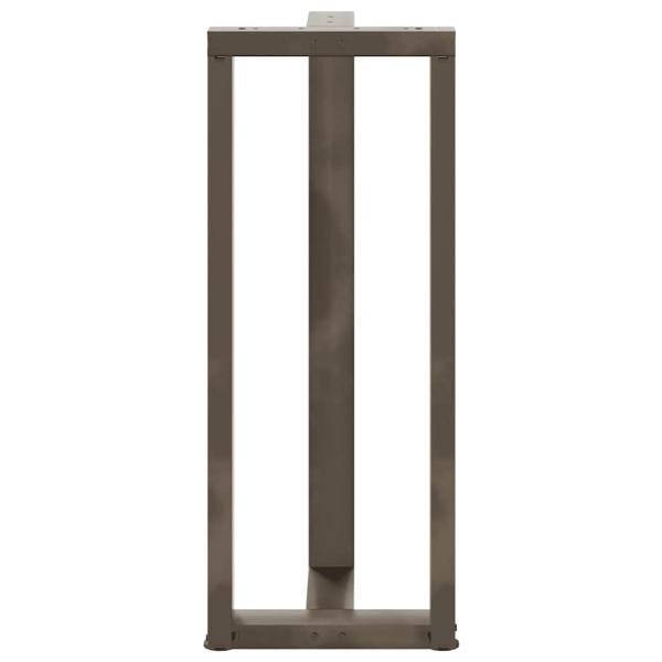Bartischbeine T-Form 2 Stk. Naturstahl 40x35x(100-101) cm Stahl