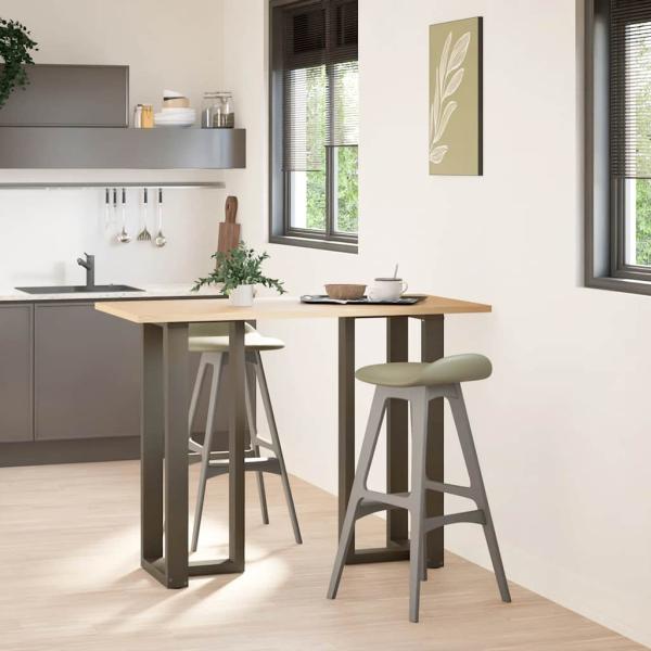 ARDEBO.de - Bartischbeine T-Form 2 Stk. Naturstahl 50x35x(100-101) cm Stahl