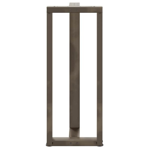 Bartischbeine T-Form 2 Stk. Naturstahl 50x35x(100-101) cm Stahl