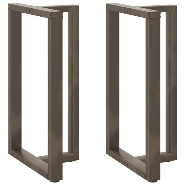 ARDEBO.de - Bartischbeine T-Form 2 Stk. Naturstahl 60x35x(100-101) cm Stahl