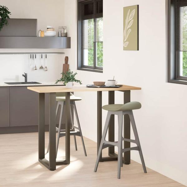 Bartischbeine T-Form 2 Stk. Naturstahl 60x35x(100-101) cm Stahl